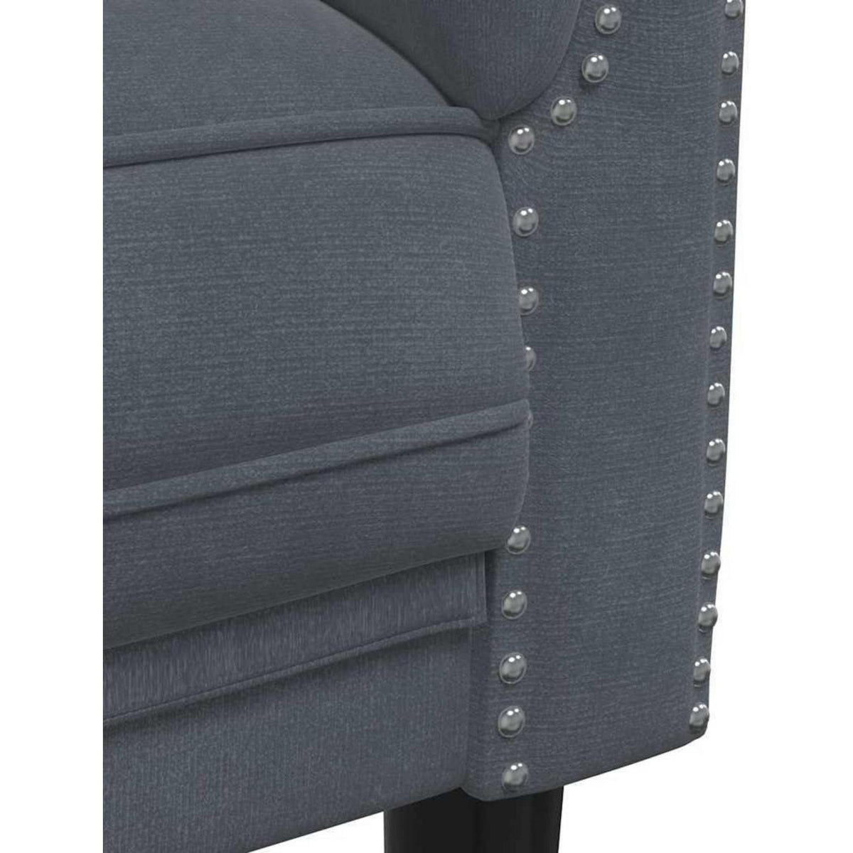 2-Sitzer Sofa Dunkelgrau Samt – Bequemer Lesesessel mit Holzbeinen