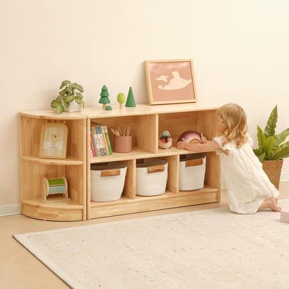 Kinderregal Holz Eckregal Spielzeugschrank 2 Ebenen 30x30x60cm