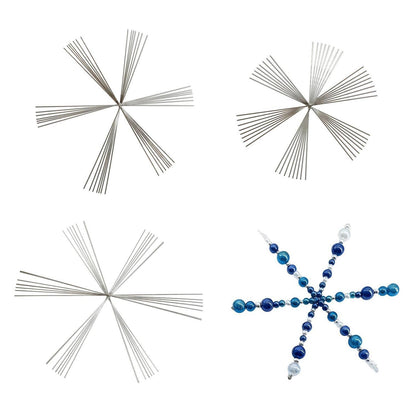 Drahtsterne Set Weihnachten – 24/36 Schneeflocken Perlensterne DIY