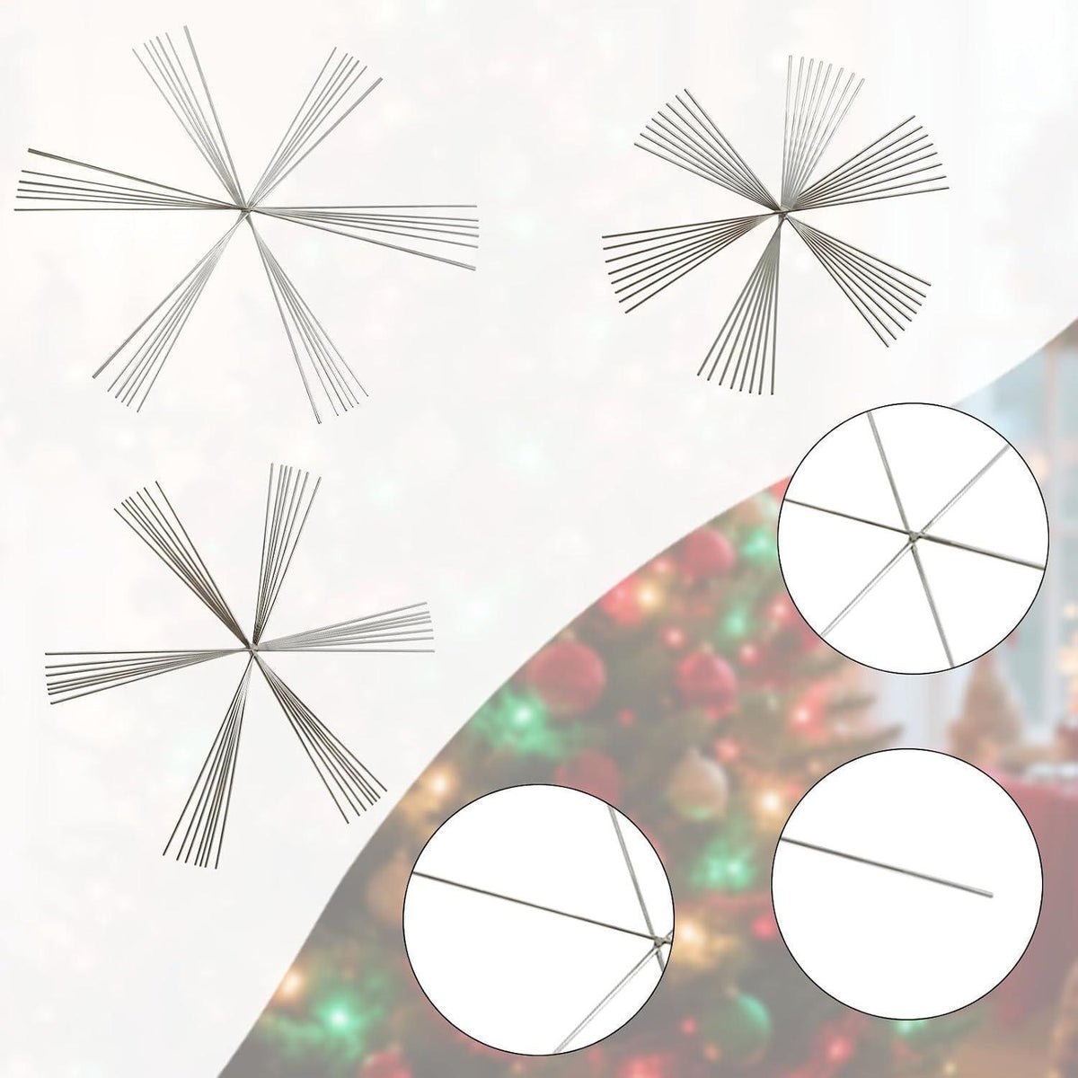 Drahtsterne Set Weihnachten – 24/36 Schneeflocken Perlensterne DIY