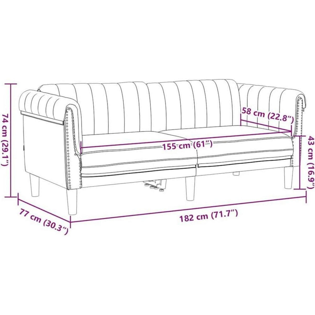 2-Sitzer Sofa Braun Kunstleder – Gemütlicher Sessel für Wohnzimmer