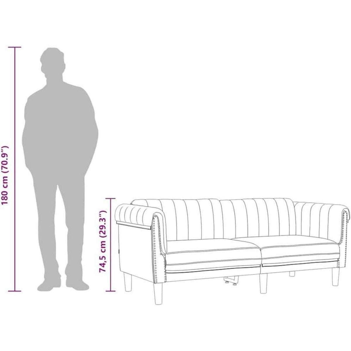 3-Sitzer Sofa Dunkelgrau Samt Modern mit Kissen