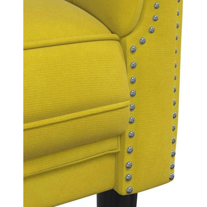 3-Sitzer Sofa Gelb Samt – Moderner Akzentstuhl mit Kissen