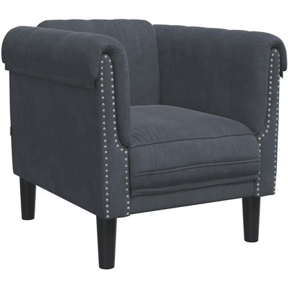 Dunkelgrauer Samt Sessel – Wohnzimmer Sofa Einzelsofa