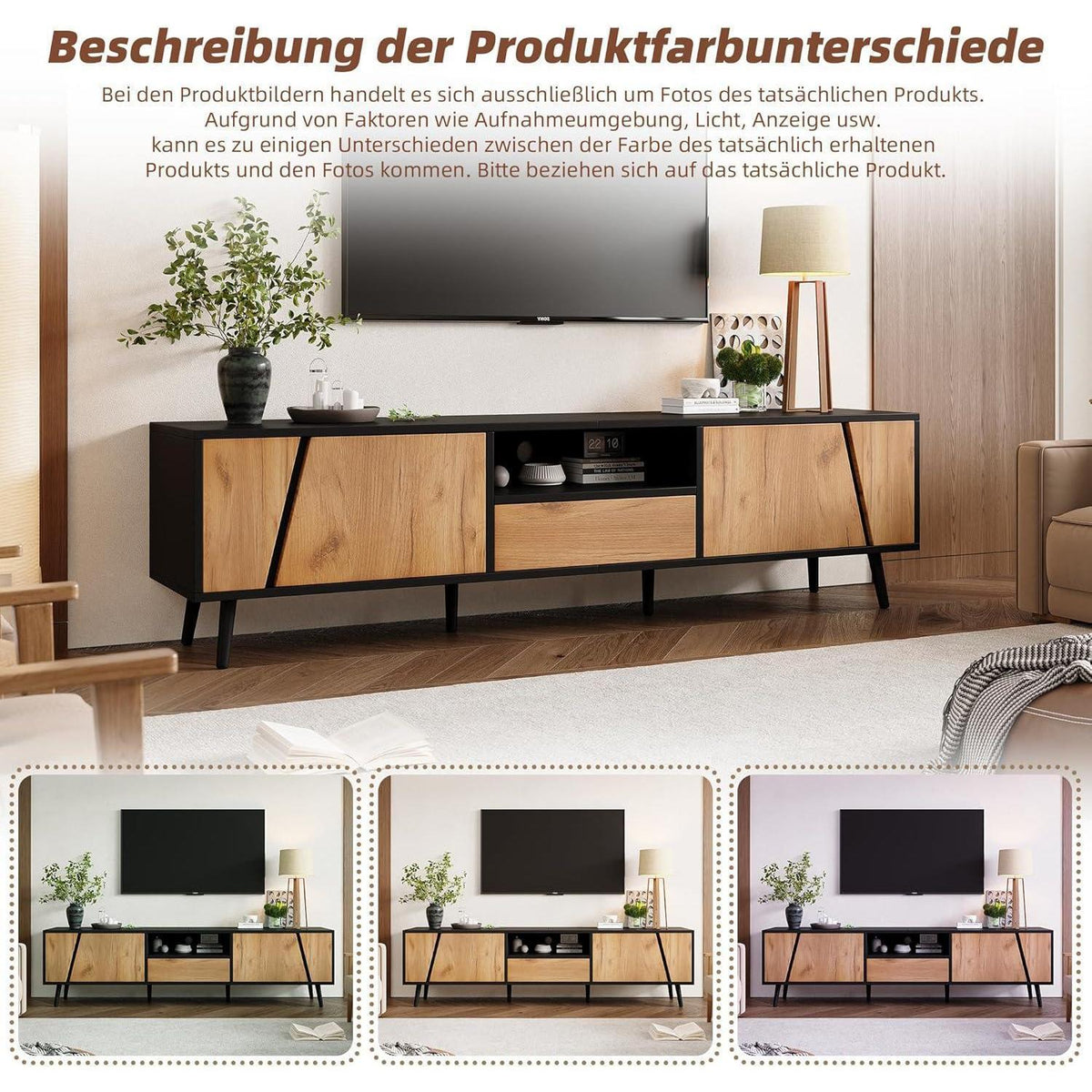 Moderner TV-Schrank mit Schubladen & Schränken (180x40x46)