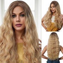 Lange Blonde Ombre Wellenperücke 26 Zoll – Synthetisch & Hitzebeständig