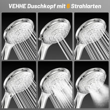 Wassersparender Duschkopf mit 6 Strahlarten & Selbstreinigung