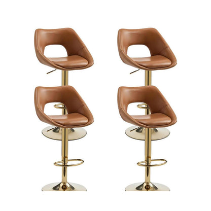 360° Drehbarer Barhocker 4er Set, Hellbraun