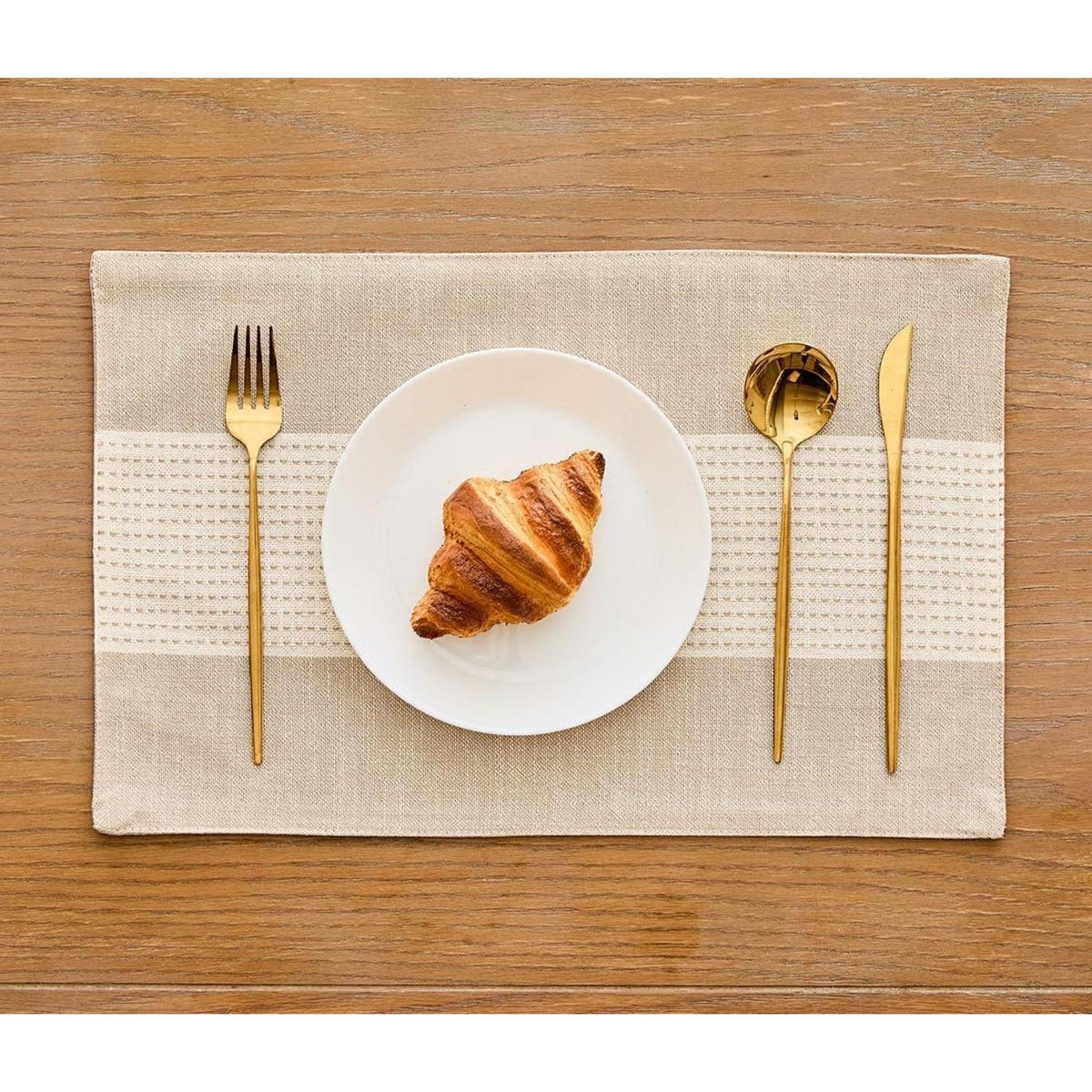 Tischsets Baumwolle Leinen 6er Set Creme Kaffee