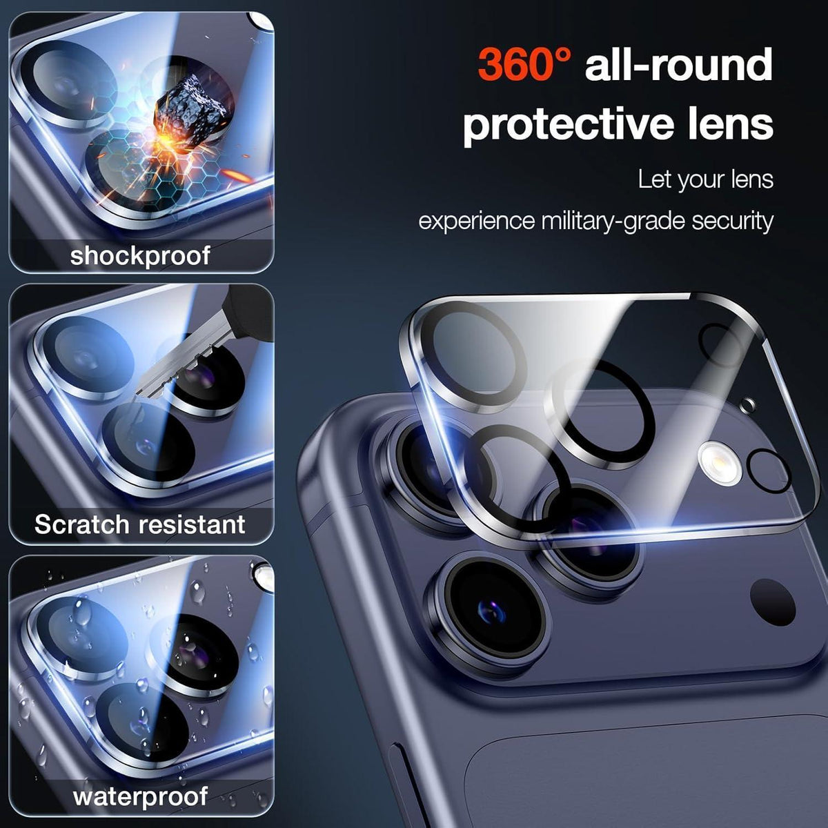 Kamera Schutz Panzerglas iPhone 17 Pro Max – 3er Set