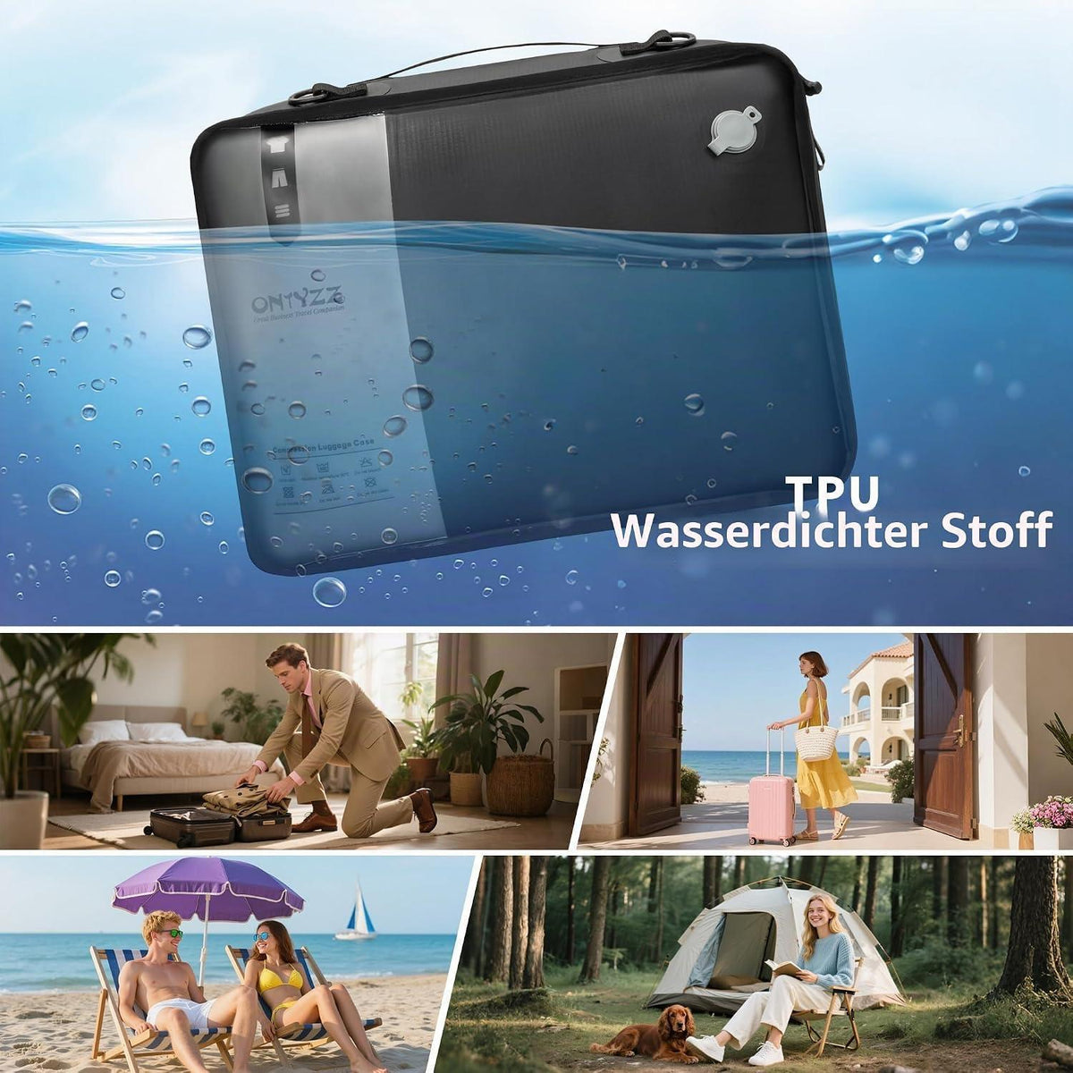 Wiederverwendbare Vakuumbeutel Reise Kleider Organizer Schwarz
