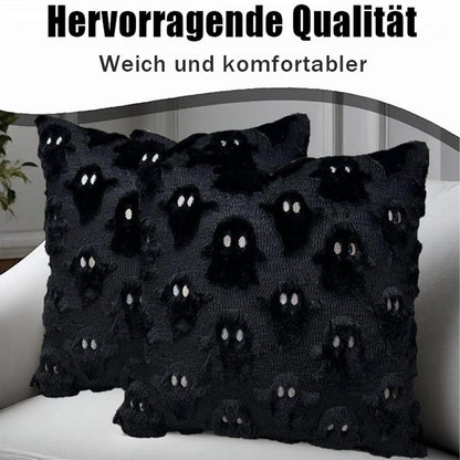 Halloween Kissenbezug 45x45cm Geister Design Schwarz