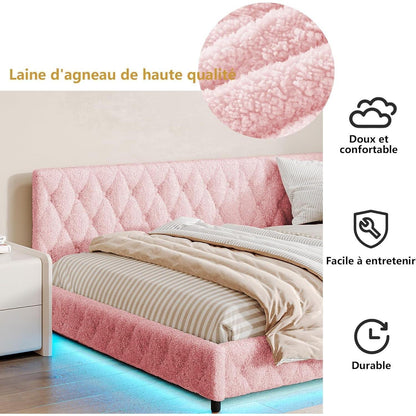 Ausziehbares Schlafsofa 90/180 x 200 cm Rosa mit Lattenrost