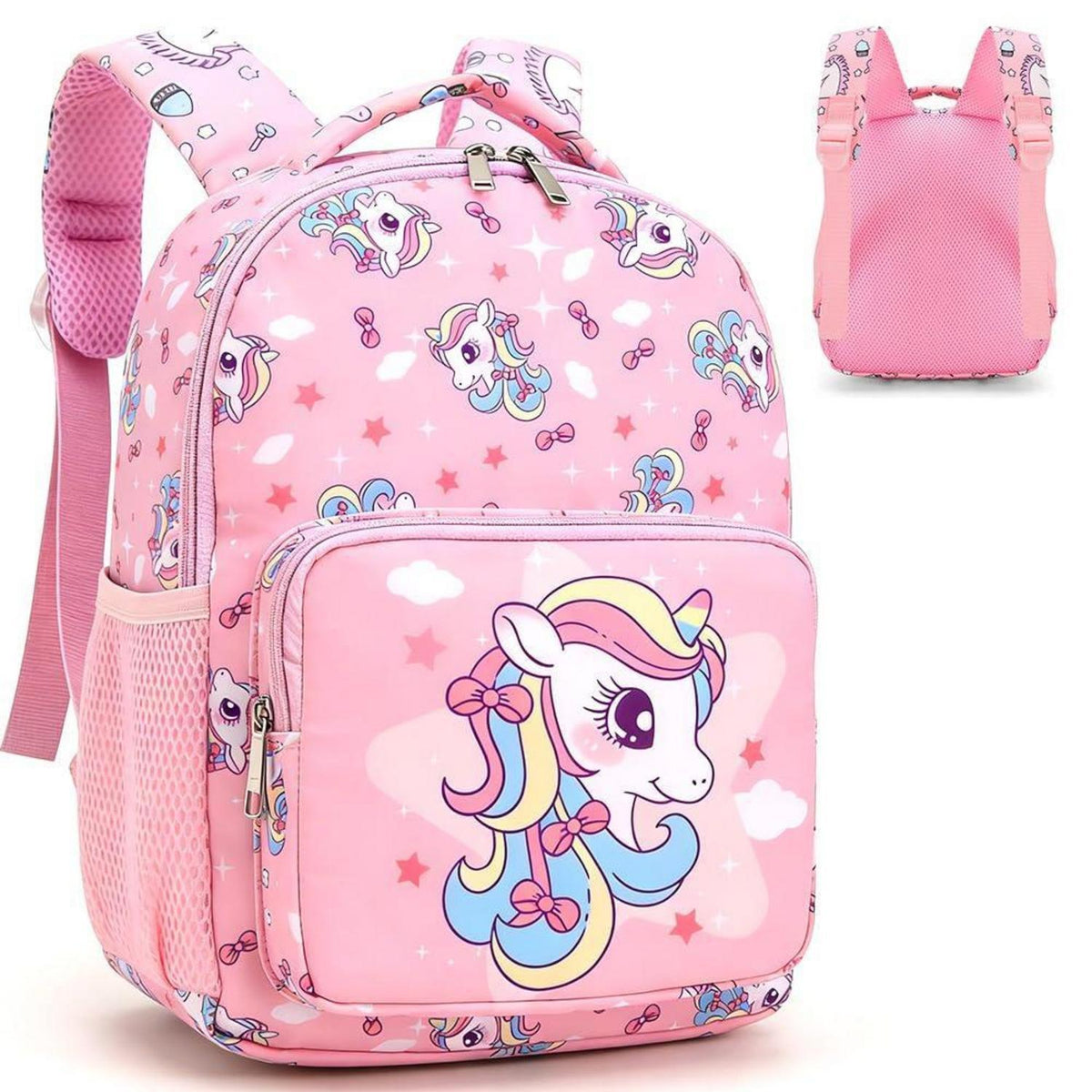 Einhorn Kinderrucksack personalisierbar – Kawaii Schulrucksack Mädchen