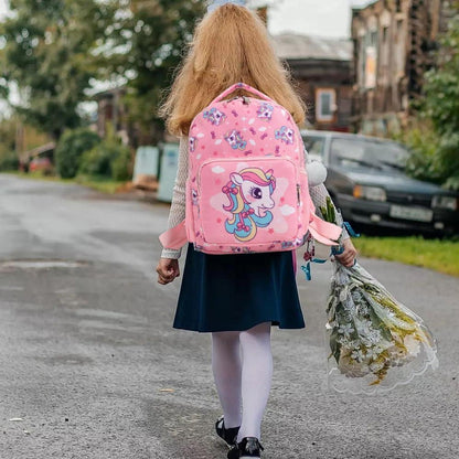 Einhorn Kinderrucksack personalisierbar – Kawaii Schulrucksack Mädchen