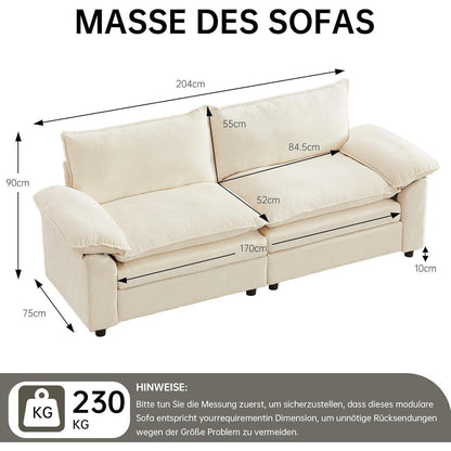 JIEXI Ecksofa mit Schlaffunktion – Beige Chenille-Stoff