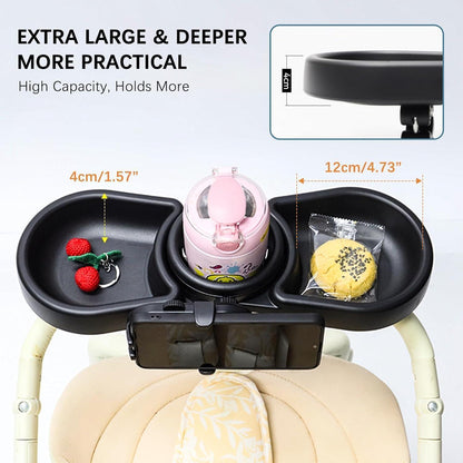 Kinderwagen Tablett 4-in-1 mit Snack & Getränkehalter