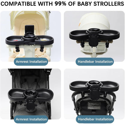 Kinderwagen Tablett 4-in-1 mit Snack & Getränkehalter