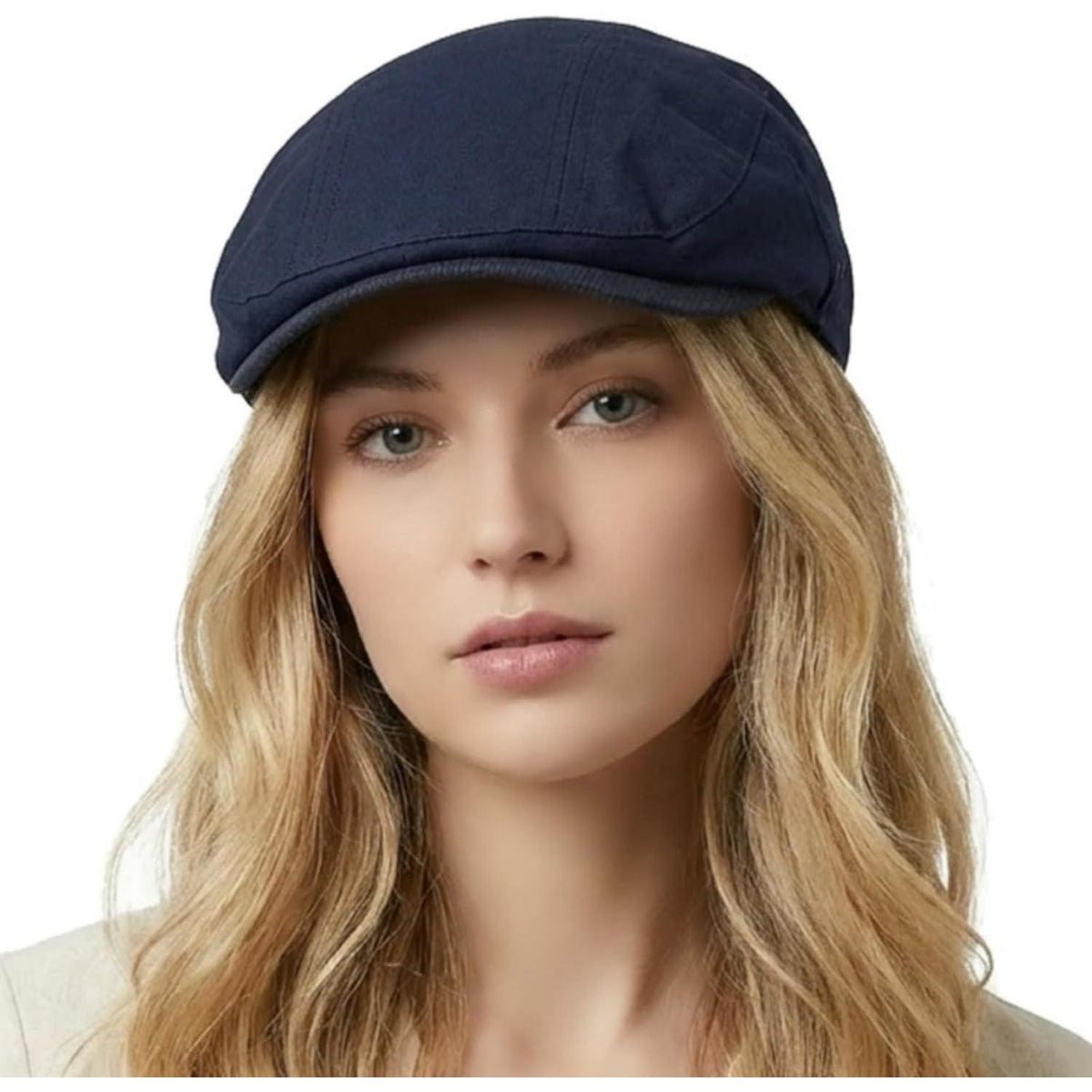 Herren Schiebermütze Sommer – Vintage Flatcap Marineblau M-L