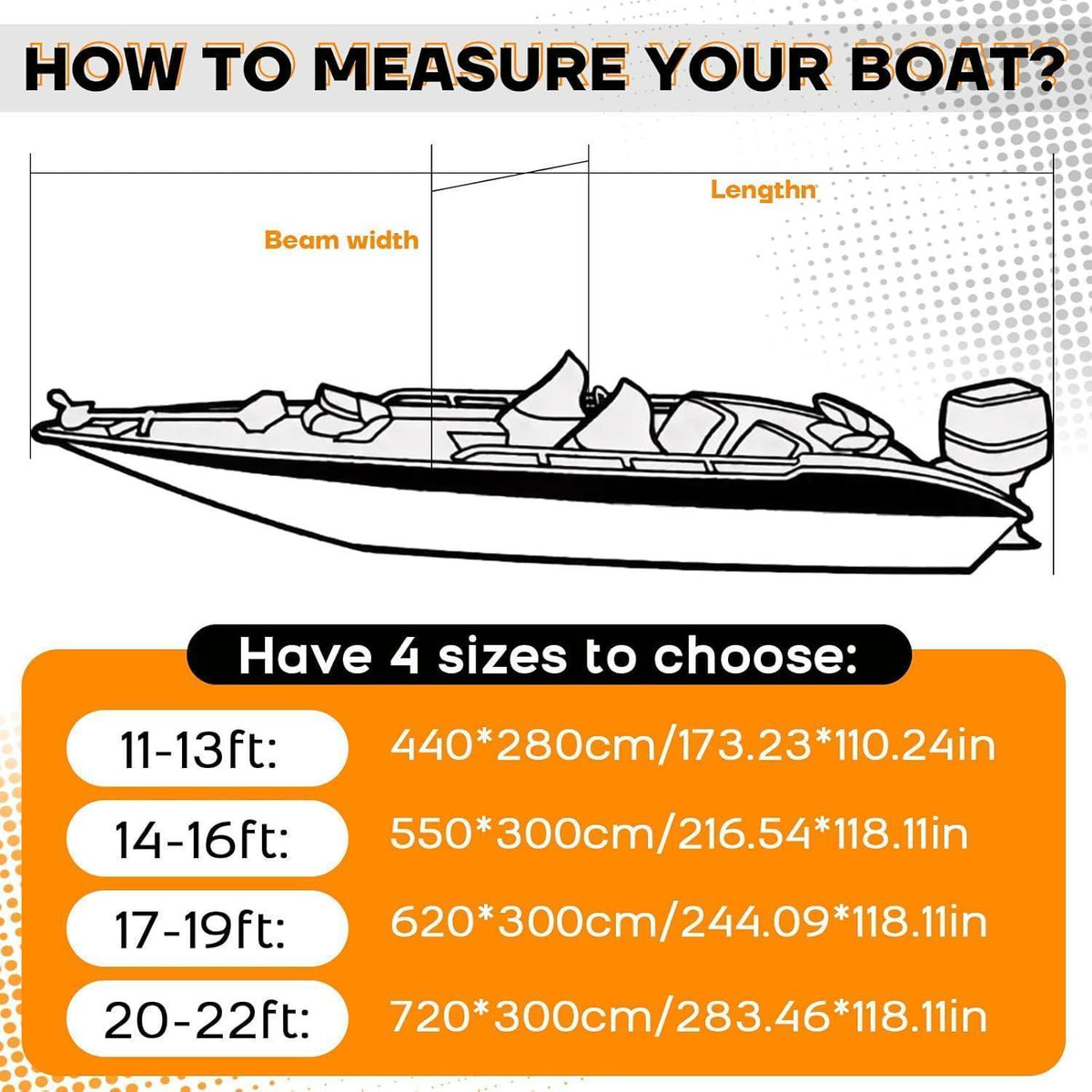Wasserdichte Bootsplane 14-16ft – Abdeckplane für V-Rumpfboote