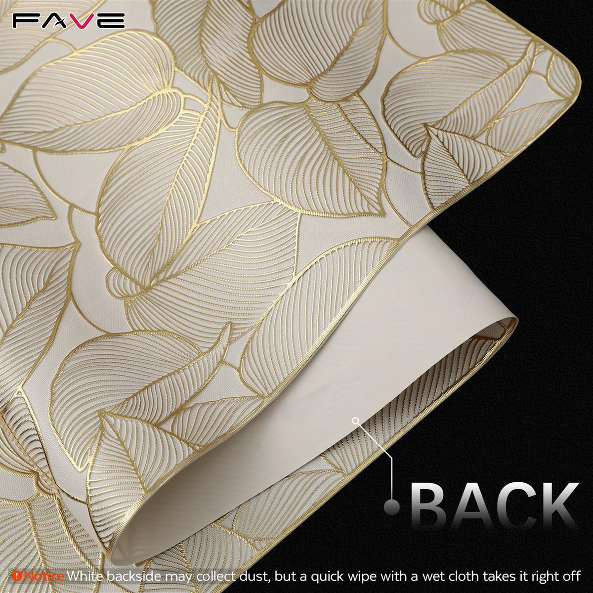 Tischläufer Gold Blatt 90x30 cm wasserdicht rutschfest