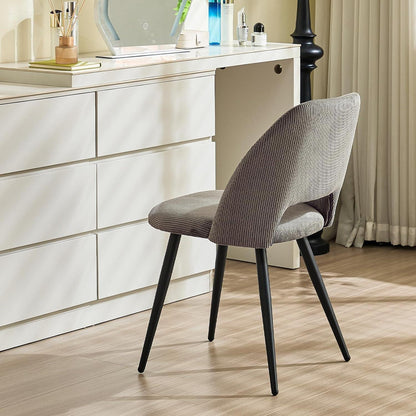 Esszimmerstühle 2er Set, Samt, Braun – Modern & Komfortabel
