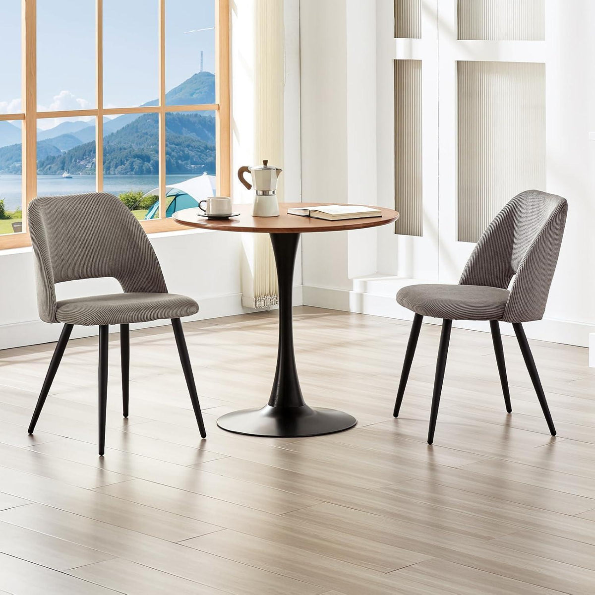 Esszimmerstühle 6er Set, Samt, Braun – Modern & Komfortabel