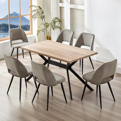Esszimmerstühle Set 4 Braun, Samt & Metall, Modern & Komfortabel