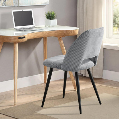Esszimmerstühle Set 4 Grau, Gepolsterte Samtstühle Modern