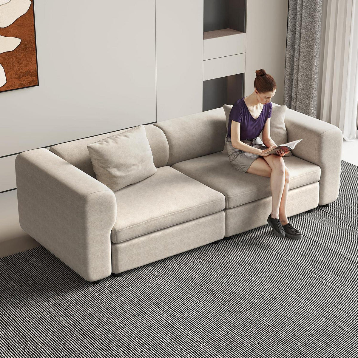 Modulares Stoffsofa 2-Sitzer – Beige, Flexibel & Komfortabel