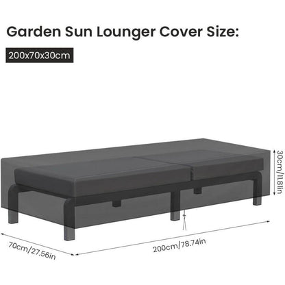 Gartenliege Abdeckung 200x70x30cm – Wasserdicht & UV-Schutz