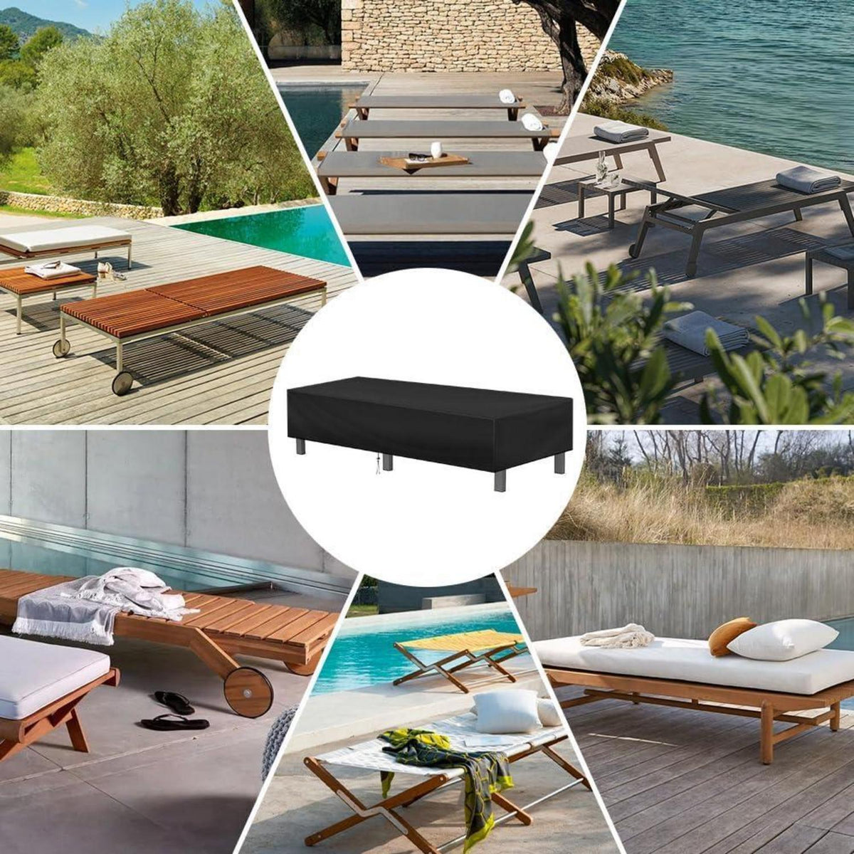Gartenliege Abdeckung 200x70x30cm – Wasserdicht & UV-Schutz
