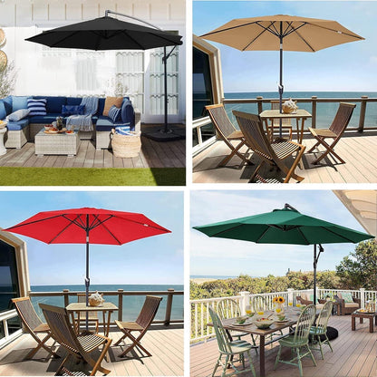 Sonnenschirm Ersatzbezug 350cm Beige UV Schutz 8 Streben