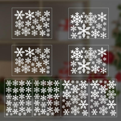 Weihnachtsfensterbilder Schneeflocken – 144 Stück Deko Aufkleber