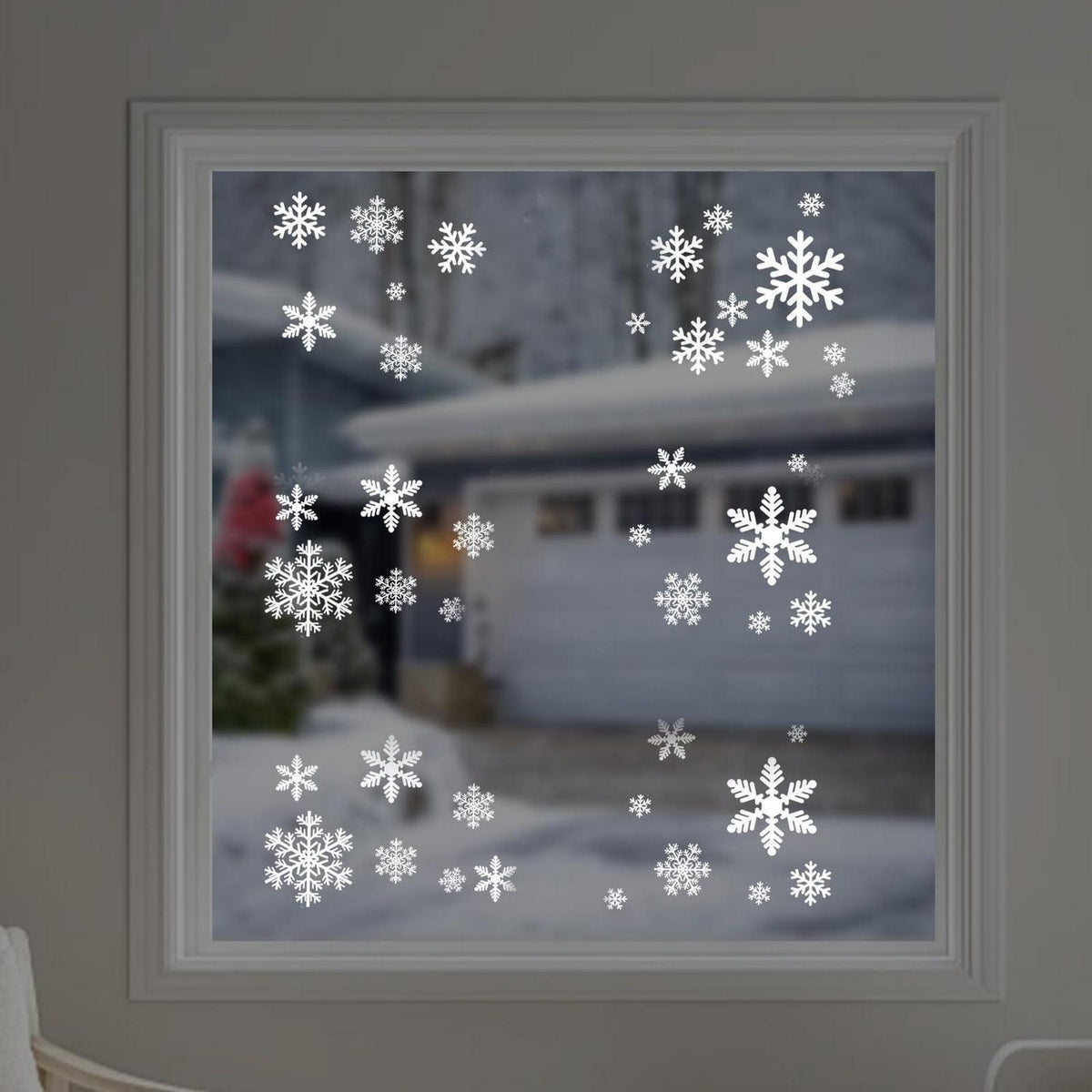 Weihnachtsfensterbilder Schneeflocken – 144 Stück Deko Aufkleber