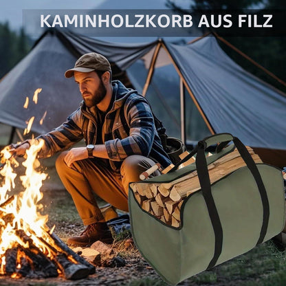 Brennholz Tragetasche groß – Reißfest & Wasserdicht Armee Grün