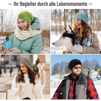 Australische Wollmütze Damen Herren - Atmungsaktive Beanie Grün