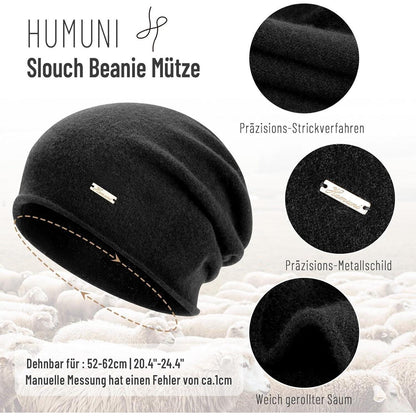 Woll Beanie Mütze Damen Herren - Australische Wolle, Atmungsaktiv