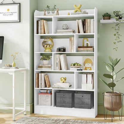 Weißes Bücherregal mit 6 Fächern – 24 x 100 x 170 cm