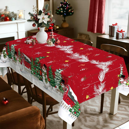 Weihnachtliche Schneemann Tischdecke Rechteckig 140x180 cm
