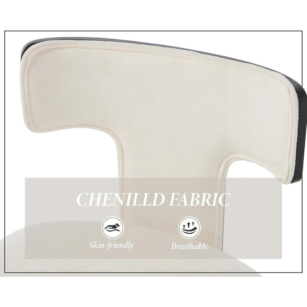 Esszimmerstühle 4er Set Weiß, Metallbeine in Lederoptik