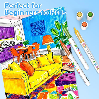 240 Acrylfarbmarker Pinselspitze – Vielseitig zum Malen auf Stein, Holz & mehr
