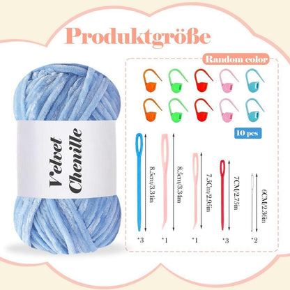 Kuschelwolle Chenille 1000g - Flauschig & Weich zum Häkeln & Stricken
