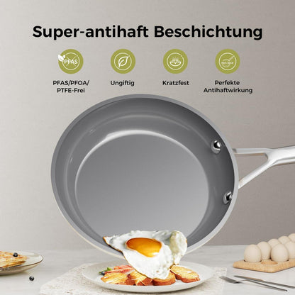 Pfannenset Keramik Induktion 20/24/28cm – Antihaft & Backofenfest