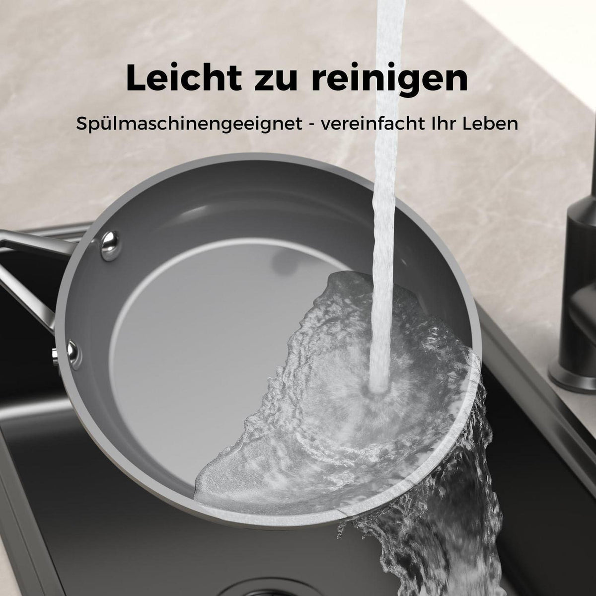 Pfannenset Keramik Induktion 20/24/28cm – Antihaft & Backofenfest