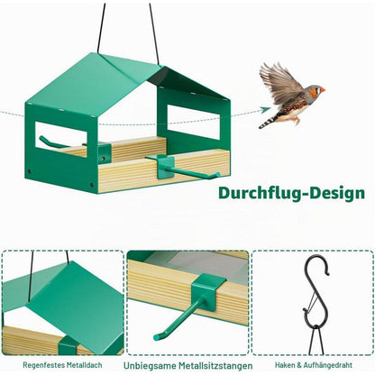Vogelhaus zum Aufhängen – Futterspender für Kleinvögel & Garten