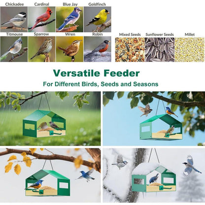 Vogelhaus zum Aufhängen – Futterspender für Kleinvögel & Garten