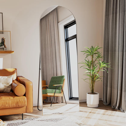 Gewölbter Ganzkörperspiegel – 142x40cm, Stehend & Wandmontage