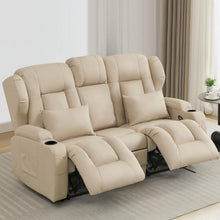 2er Relaxsessel mit Liegefunktion & Konsole – Beige
