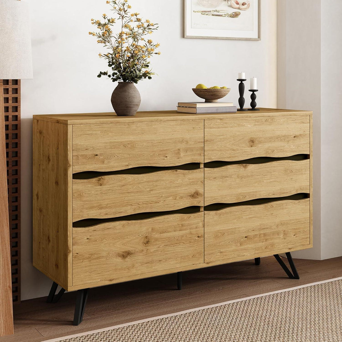 Kleine Kommode mit 6 Schubladen – Schmaler Flur- oder Schlafzimmerschrank